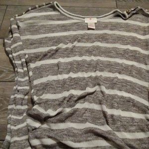 Long sleeve striped maternity shirt